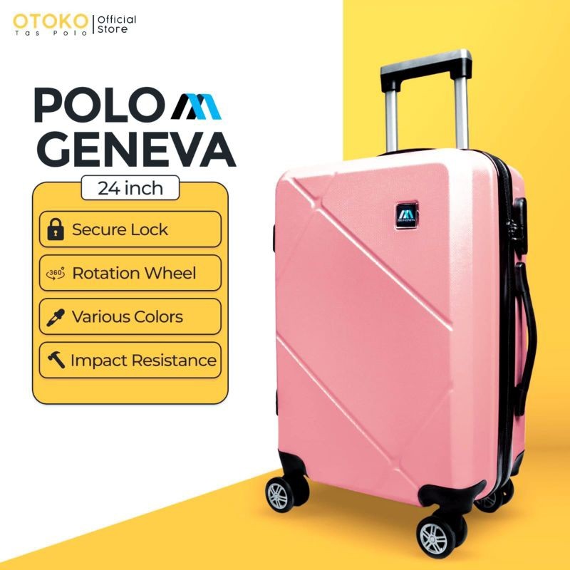 koper 24 inch koper POLO tidak mudah pecah Roda 4 koper jumbo