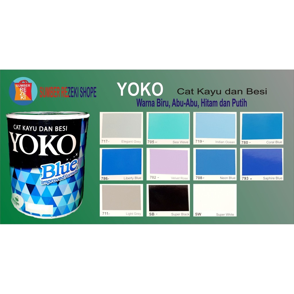 

Cat Minyak Besi,kayu,Plastik Warna Kuning,Hijau,Cream,Hitam,Putih YOKO Avian Brands