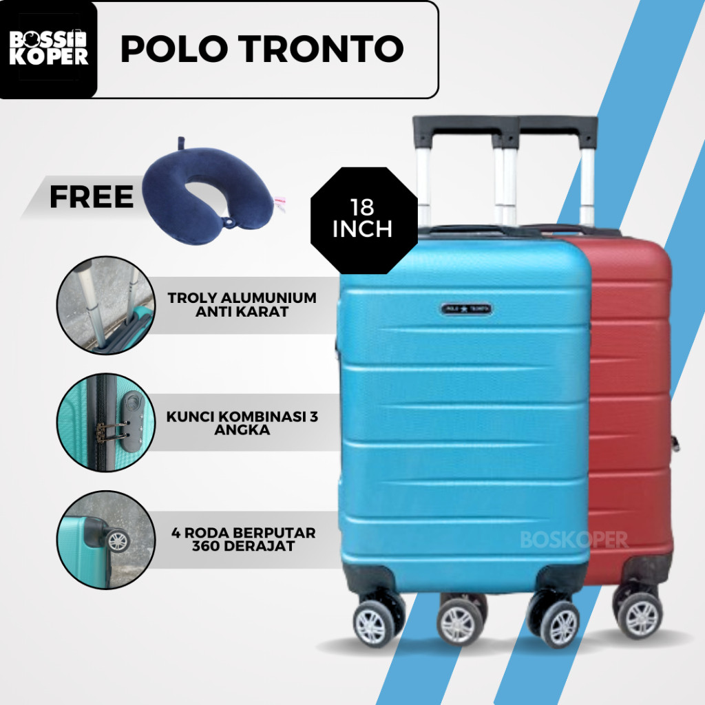 Koper 18 inch Polo ukuran kabin/koper fiber hardcase/koper murah/koper cabin/koper premium