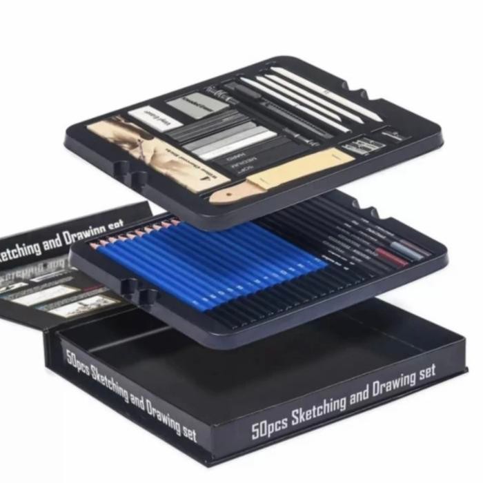 

Art - Sketching 40 Pcs Pencil Set Drawing Kit Tools Pensil Gambar Sketsa Art