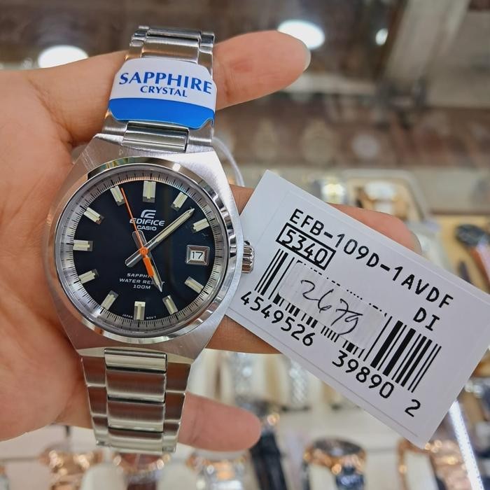 Jam Tangan Casio Edifice Efb-109D-1A Original Efb109 Sapphire Glass New