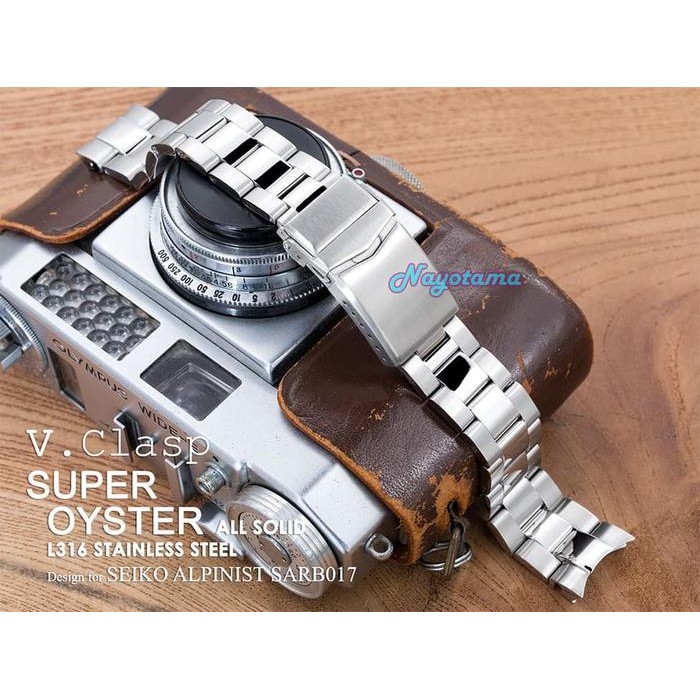 20Mm Miltat Super 3D Oyster Polished Center Seiko Sarb017 With V-Claps