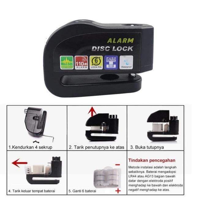 Gembok Cakram Motor Gembok Alarm Sekat Motor Alarm