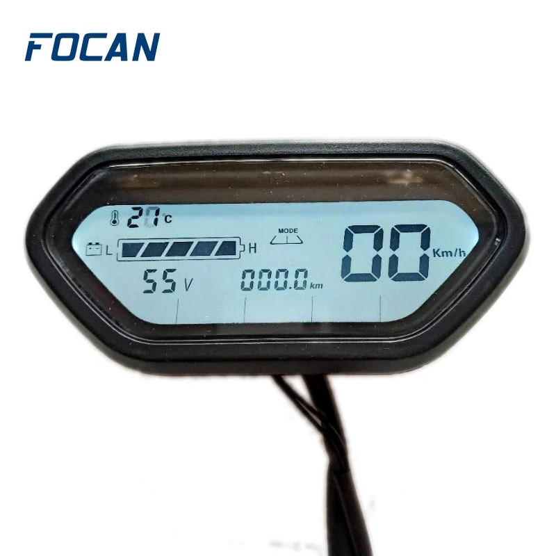 Focan 48V 60V 72V Universal Electric Motorcycle Digital Lcd Odometer Speedometer Tachometer