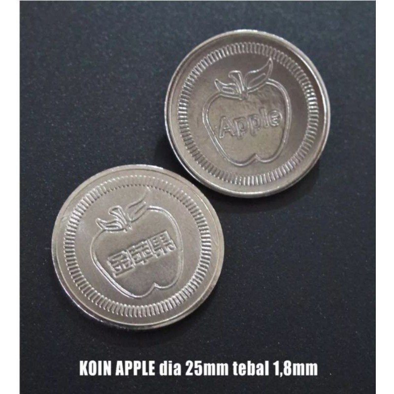 COIN GAMES.2.5MM coin mainan,coin mesin capit,coin odong odong,coin badut/coin apple (500pcs)