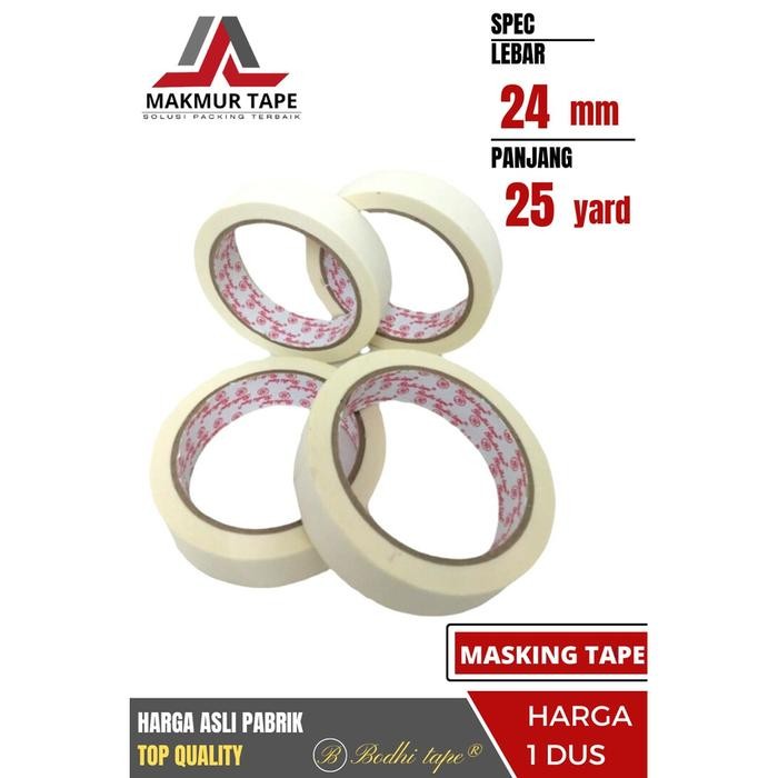 

Neosign - Masking Tape / Lakban Kertas 24Mm X 25Yard Bodhi Tape 1 Dus