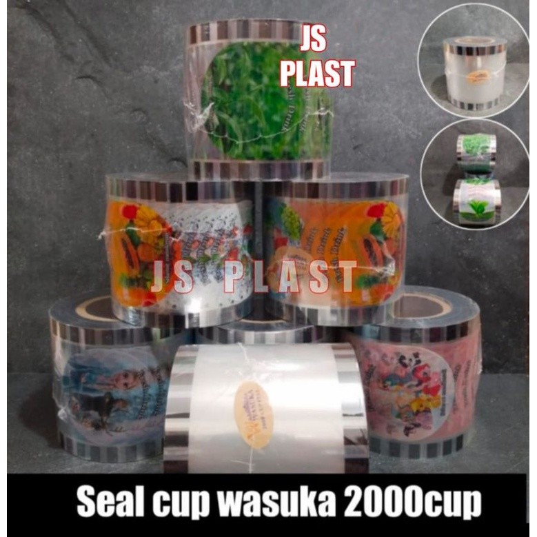 Plastik Lid Sealer Cup Polos Kartun Buah Daun Teh isi 2000cup - Seal Cup 2000cup