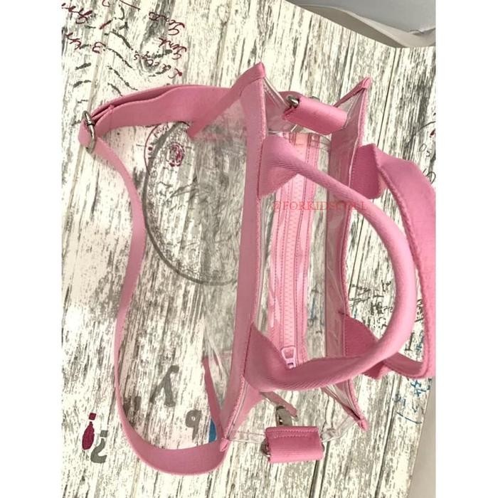 Tas Tote PVC Mika Transparan Dengan Resleting Plastik Wanita Totebag nur