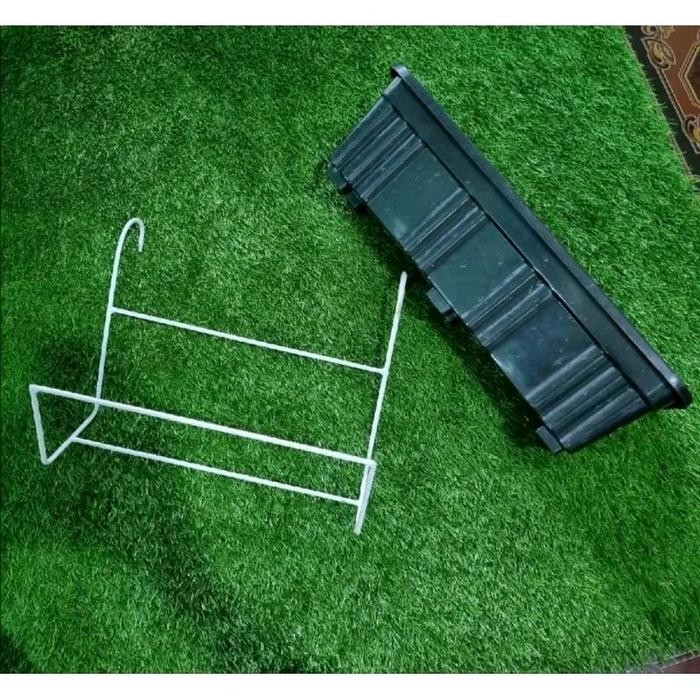 Gratis Pot Bunga Rak Pot Bunga Balkon Panjang 50 cm Pot Gantung Pagar