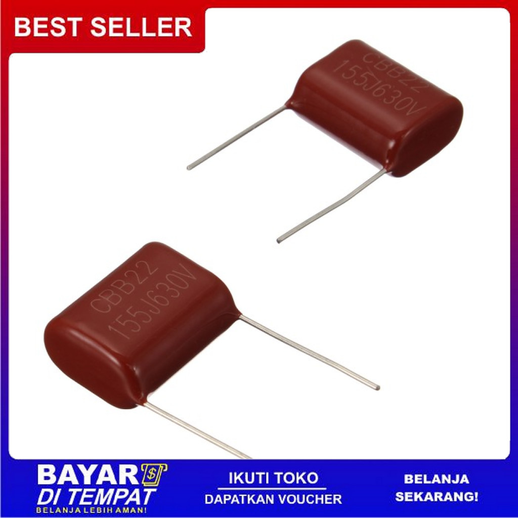 FREE ONGKIR [BARU] 10PCS CBB CAPACITOR 630V 155J 1.5UF METALLIZED BISA COD