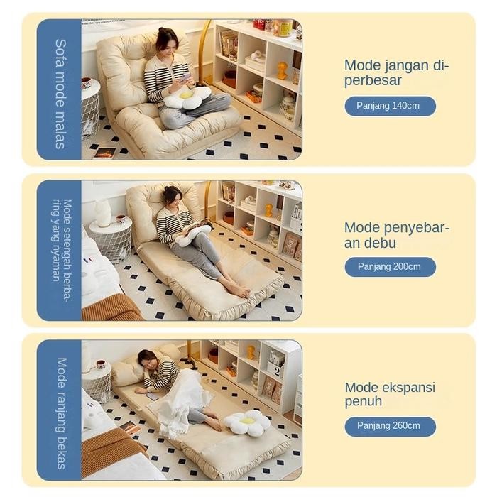 kima L&Q Sofa kamar tidur sofa multi-fungsi yang dapat disesuaikan Sofa minimalis Tempat tidur sofa