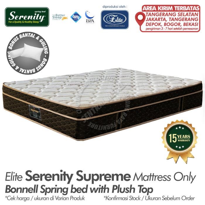 fifia Kasur Elite Springbed Serenity Supreme Plushtop - spring bed Elite Mattress plush top