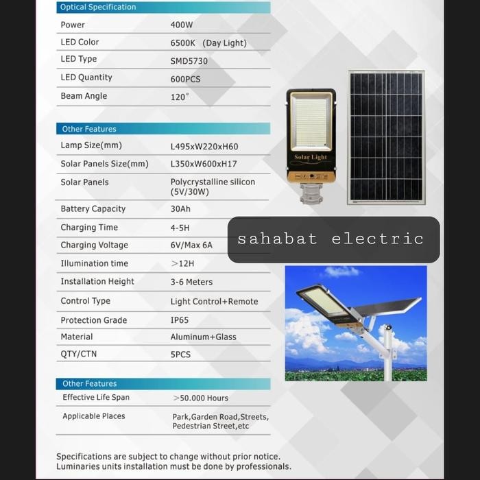 Termurah Pju 400Watt Solar Cell/Lampu Jalan 400Watt Solar Tenaga Surya