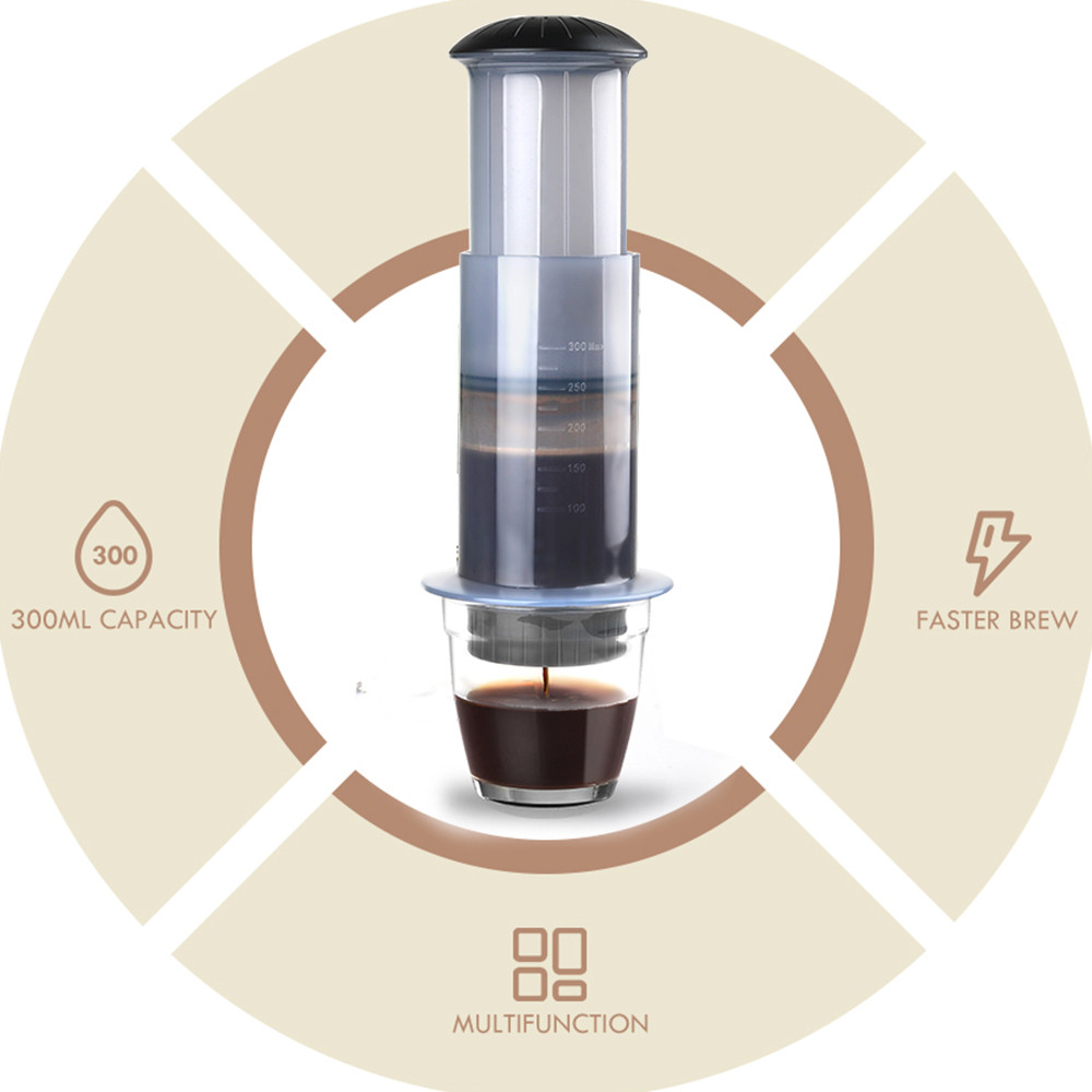 Mesin Espresso Filter Teko Kopi Portabel Espresso dengan Set Kertas Filter Perancis Cocok untuk Mesi
