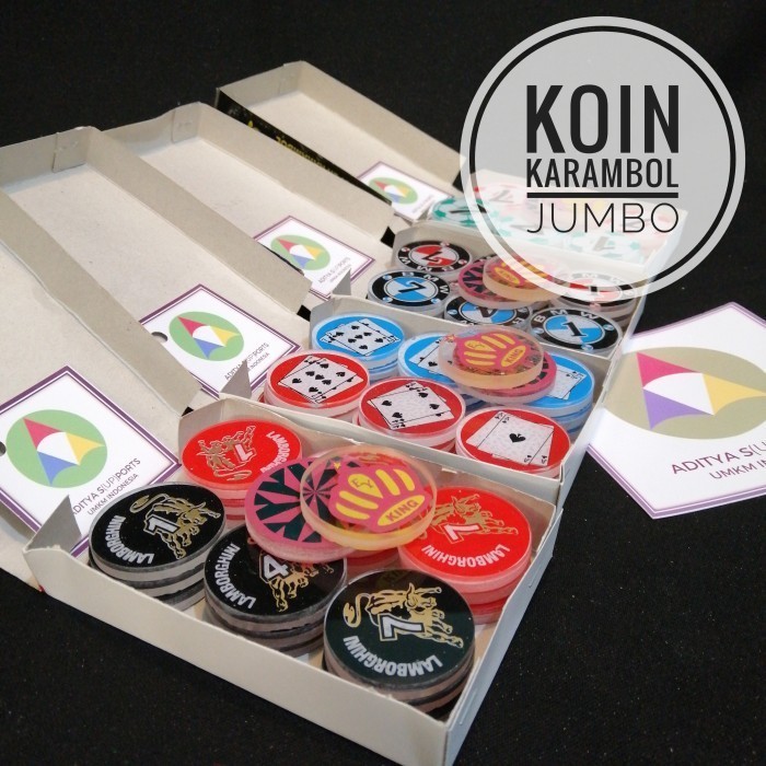 Koin Karambol Jumbo Besar Coin Carrom Ball Biji Keping Permainan Papan Krambol Tebal Bagus Top Games