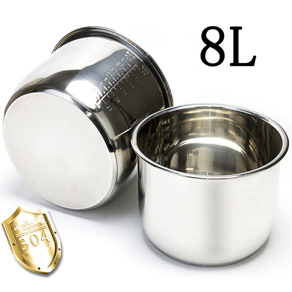 8L Liner Rice Cooker Liner 304 Stainless Steel Liner Rice Cooker Liner Pressure Cooker Double Bottom