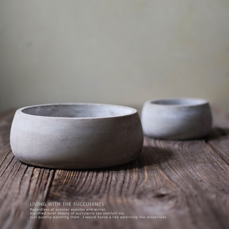 Cetakan Penanam Beton Bulat Ukuran Besar Bentuk Mangkuk Taman Pot Bunga Semen Cetakan Silikon Cetaka