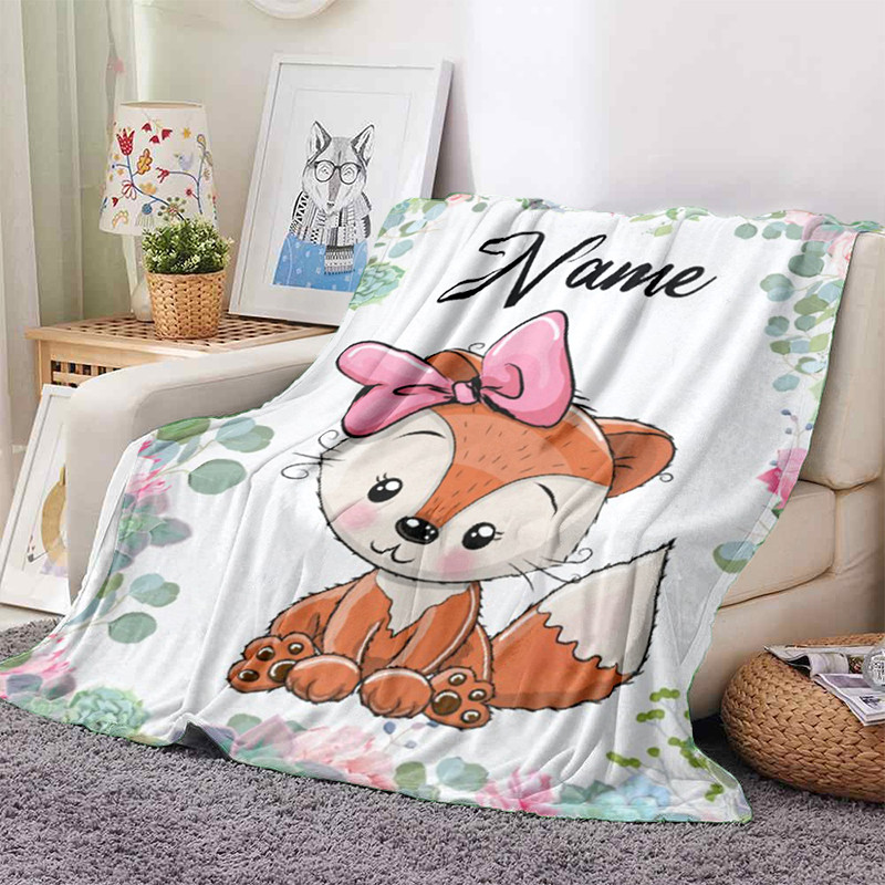 Selimut Nama Selimut Bayi Perempuan Laki-laki Selimut Bulu Flanel Selimut Teman Keluarga Yang Dipers