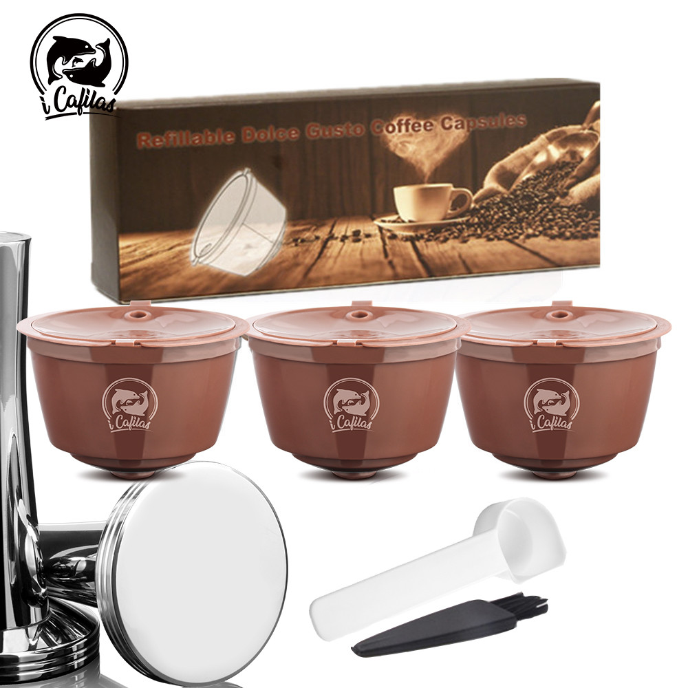 Icafilas Kapsul Kopi Dapat Digunakan Kembali Filter Nescafe Dolce Gusto dengan Cangkir Pod Dolci Gus