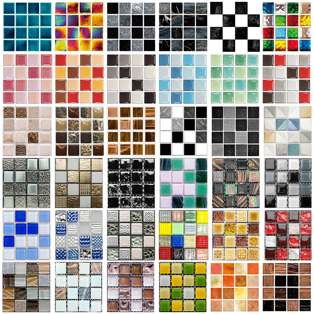 10 Buah Stiker Dinding Mosaik Berperekat Tahan Air Wallpaper Kamar Mandi Dapur Stiker Dinding Ubin S