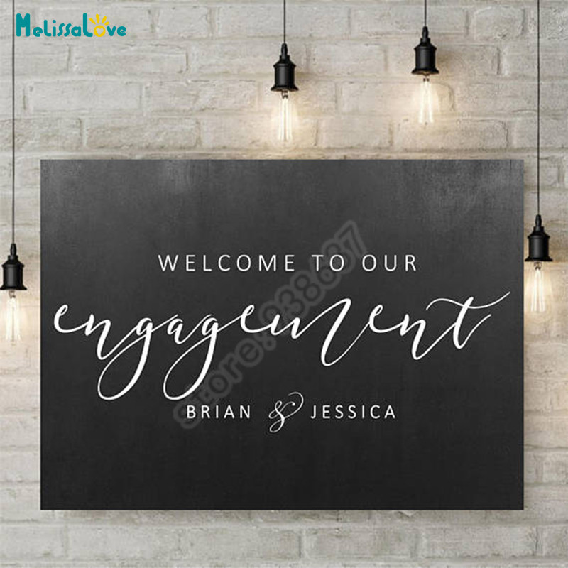 Stiker Dekorasi Pernikahan Sederhana Stiker Vinil Selamat Datang Pernikahan Pedesaan Stiker Nama Kus