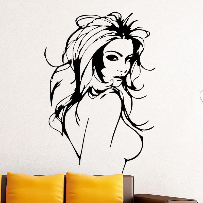 Stiker Dinding Tari Wanita Seksi Stiker Seni Dinding Tahan Air Vinil Dekorasi Kamar Tidur Rumah PVC 
