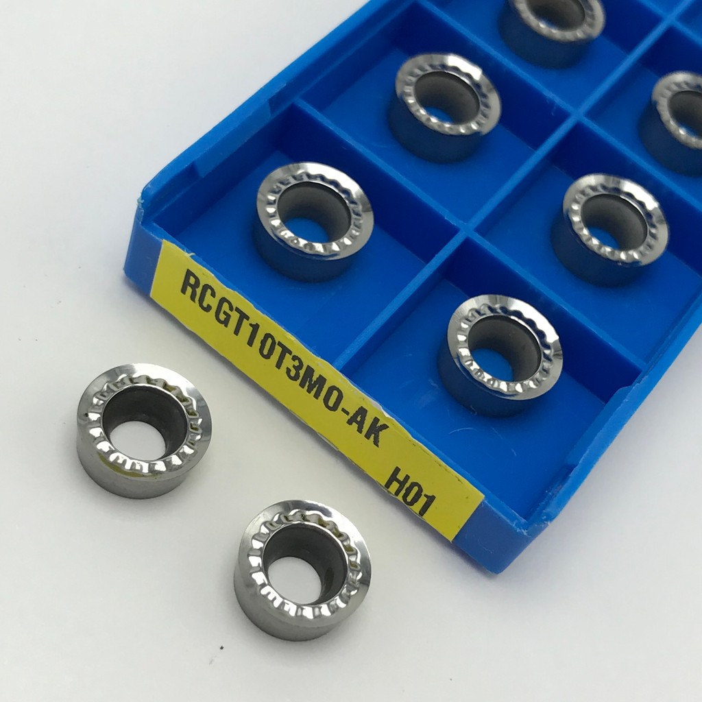 RCGT10T3 MO AK H01 Alat Pemotong Aluminium Dapat Diindeks Sisipan Penggilingan Alat Bubut CNC RCGT 1
