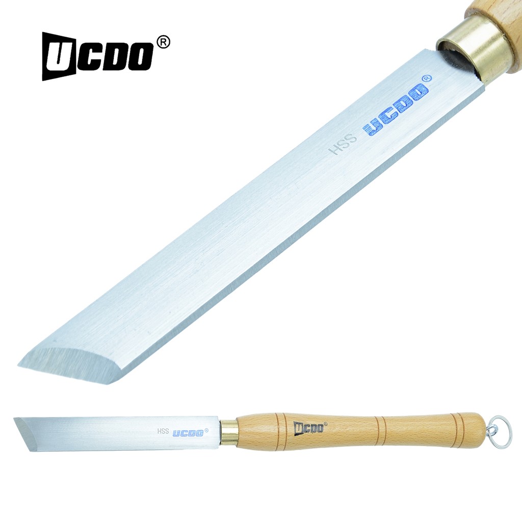 UCDO HSS 26Mm Woodturning Besar Oval Skew Pahat Bubut Gouge Pisau Pegangan Kayu Solid dengan Cincin 
