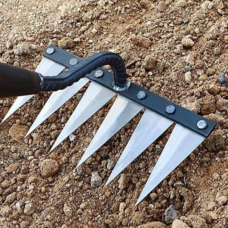 Garu Taman Logam Garpu Cangkul Penyiangan Multifungsi Alat Pertanian Artefak Scarifier Alat Pertania