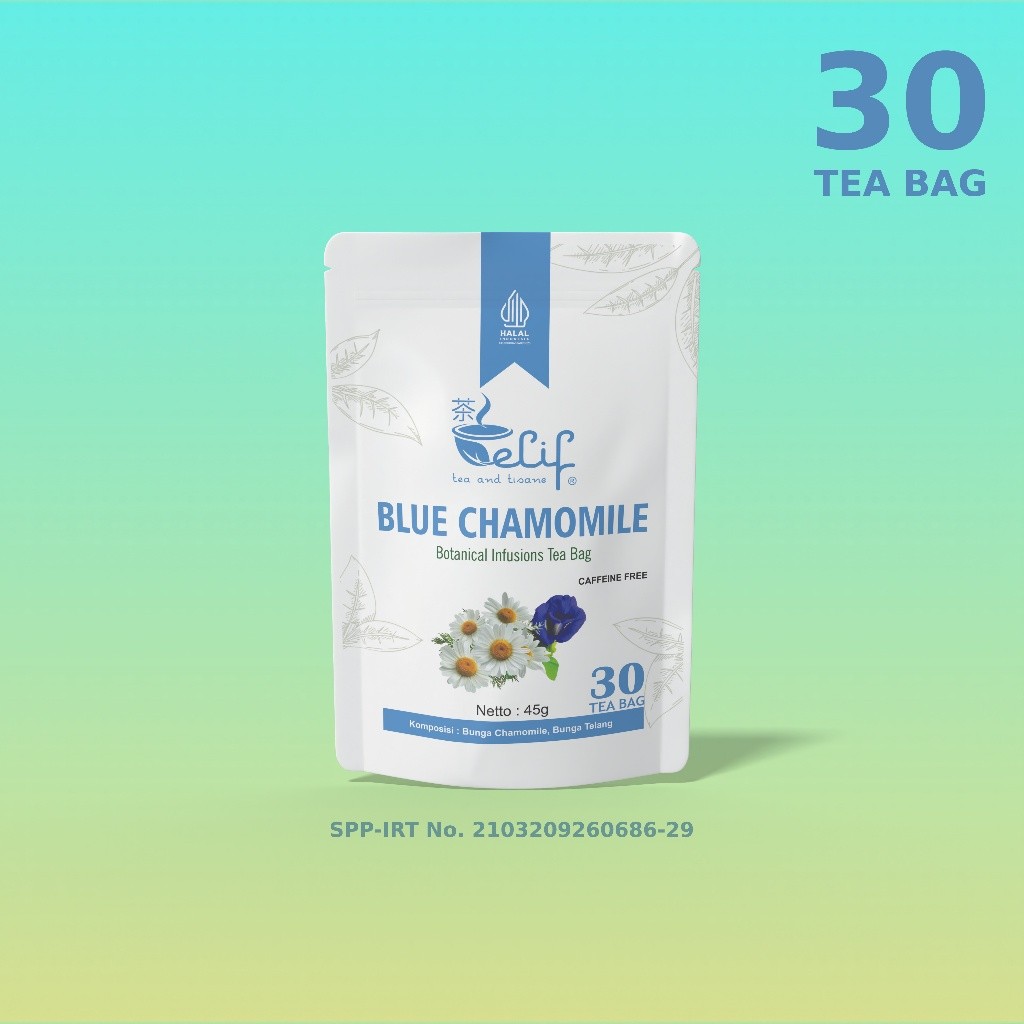 

ELIF TEA AND TISANE Blue Chamomile Tea : Bunga Chamomile Plus Bunga Telang (30 Tea Bag) [PREMIUM]