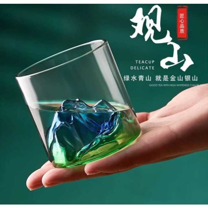

170 ml Color Mountain View Glass Retro Japanese Water Tea Cup [PREMIUM]