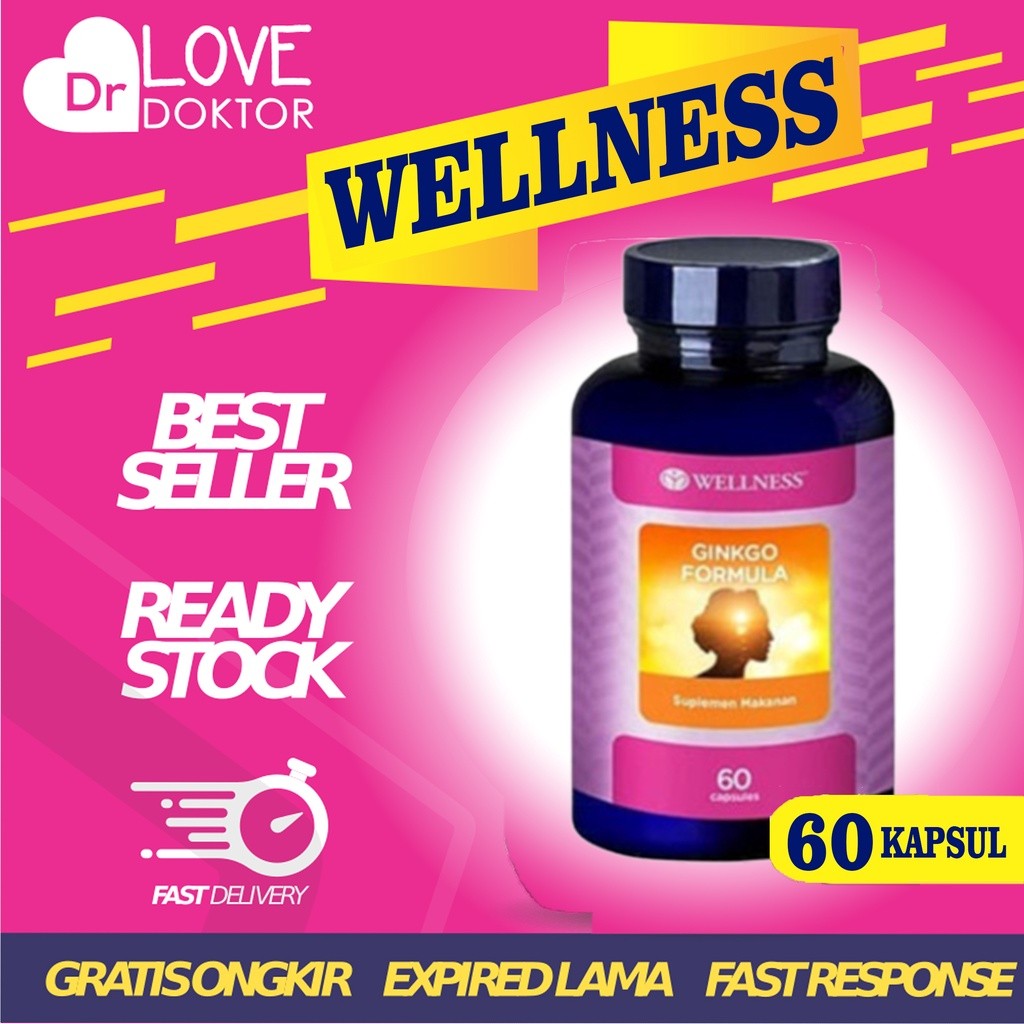 WELLNESS GINKGO GINKO GINGKO GINGO BILOBA VITAMIN DAYA INGAT SARAF VERTO 60 KAPSUL