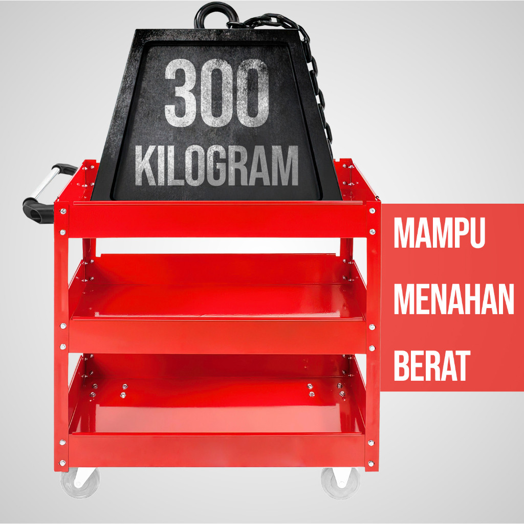 TROLI BENGKEL 3 SUSUN RAK PERKAKAS BENGKEL MULTIFUNGSI -6650