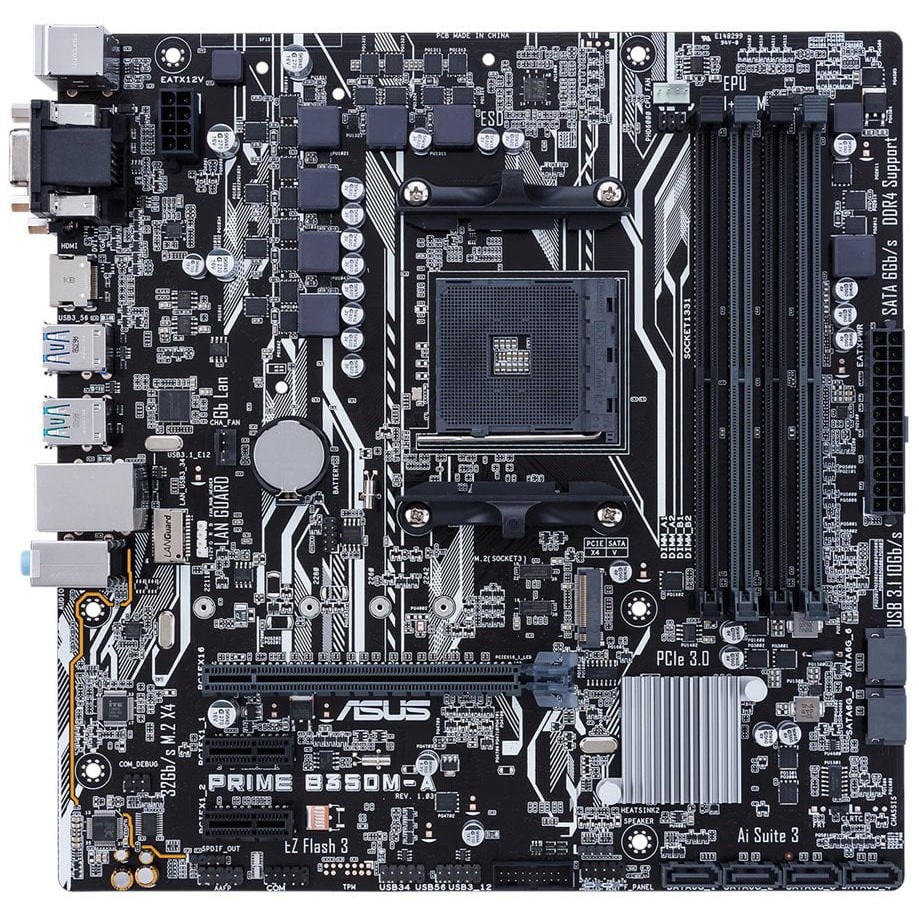 B350 Motherboard ASUS PRIME B350M-K AM4 Motherboard 2×DDR4 32GB PCI-E 3.0 USB3.0 Micro ATX For AMD R