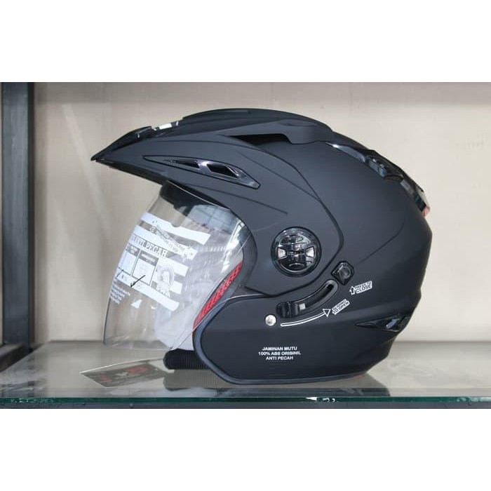 Helm RN Double Visor Hitam Doff mirip Ink t1 TERMURAH