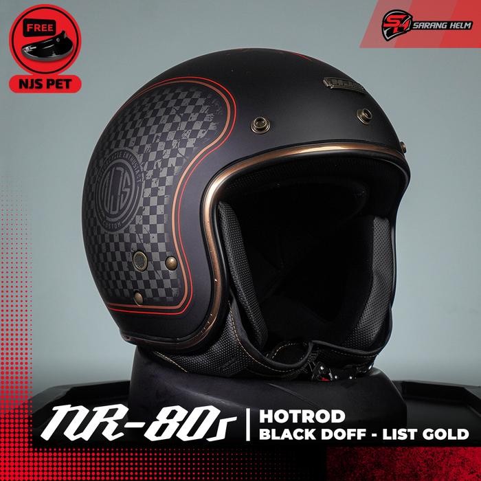 NJS NR80's Hotrod - Helm Retro NJS NR80S NJS NR NR Hotroad Motif Hotroad NJS Bogo Helm Bogo Bogo