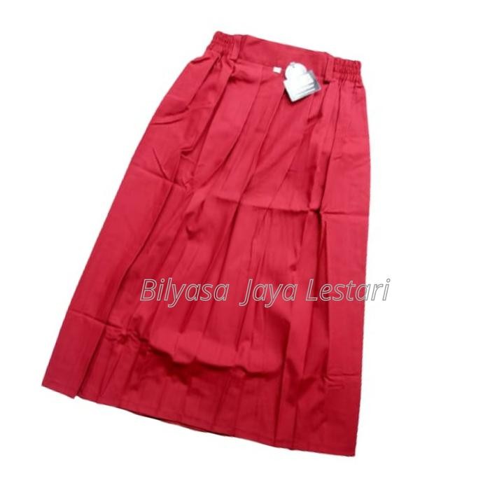 Setelan Kemeja Baju Putih Rok Merah Seragam Sekolah SD Panjang Cewek