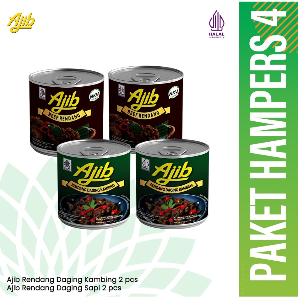 

[ PAKET HAMPERS 4 ] Ajib Rendang Kambing & Ajib Rendang Sapi 200 gr - Isi 4