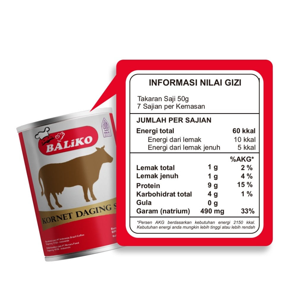 

Baliko Kornet Daging Sapi Premium 340gr - Isi 2pcs