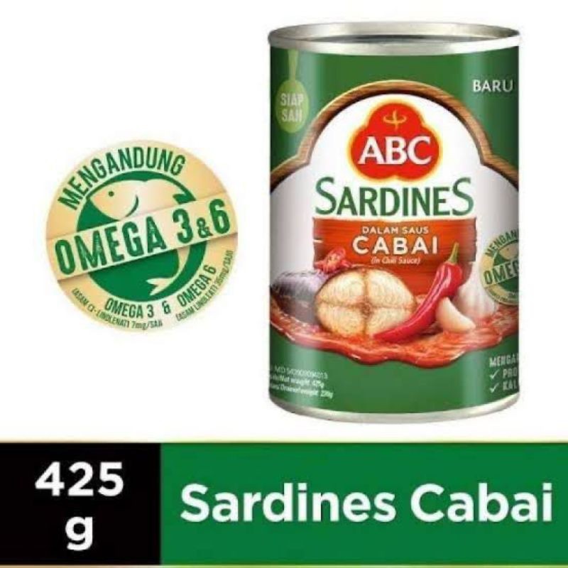 

Sarden Cabai Abc 425g Dus / Sarden Abc Cabe 425g Dus isi 24 Pcs /Sarden ABC Cabai 425g isi 24 Pcs
