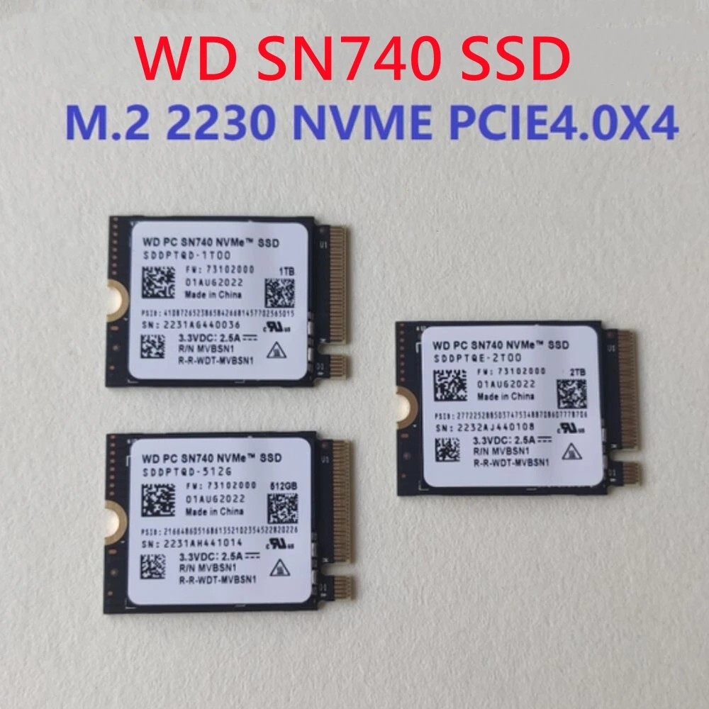 Western Digital WD SN740 512G 1TB 2TB M.2 SSD 2230 NVMe PCIe Gen 4x4 SSD For Microsoft Surface ProX 
