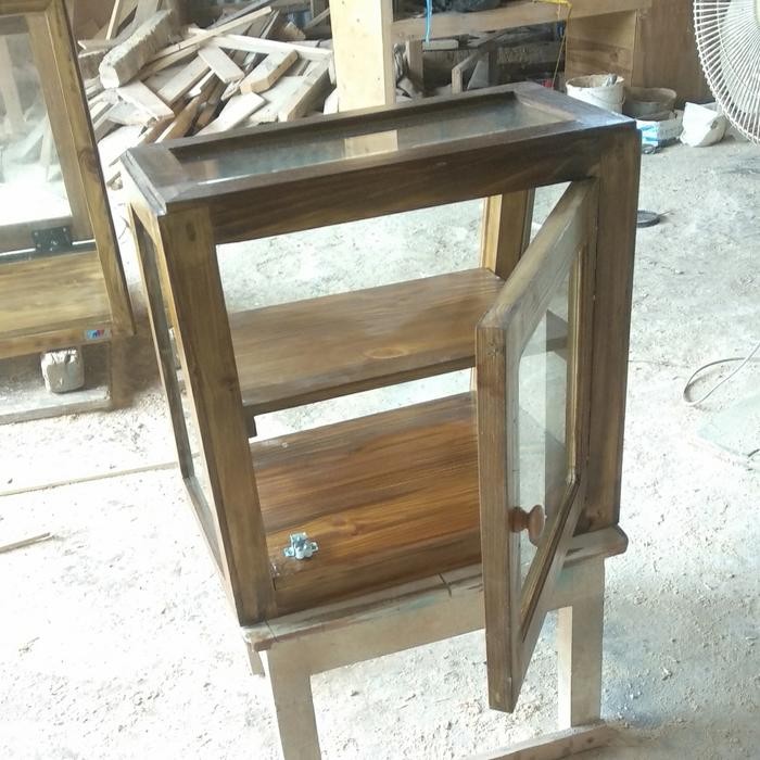 Etalase Kecil Jualan Warung Food Display Makanan Kayu Kaca Gratisongkir