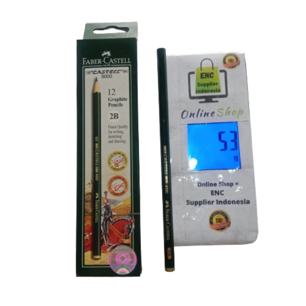 

fabercastell 6 buah pensil 2b faber castell 9000 pensil ujian exam tab per 6 pcs - enc.sup