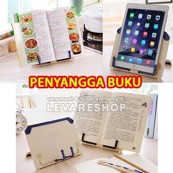 

Penyangga Buku Berdiri + Tuas Penahan Lembar Halaman Saat Membaca