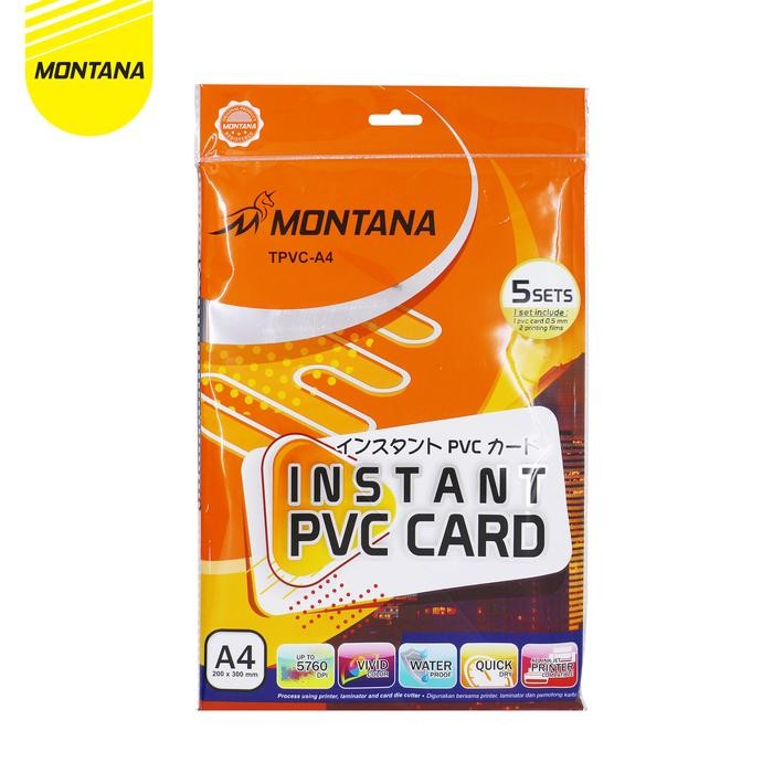 

MONTANA Instant PVC Card Kertas PVC Bahan Id Card A4 300 GSM Waterproof Quick Dry TPVC-A4