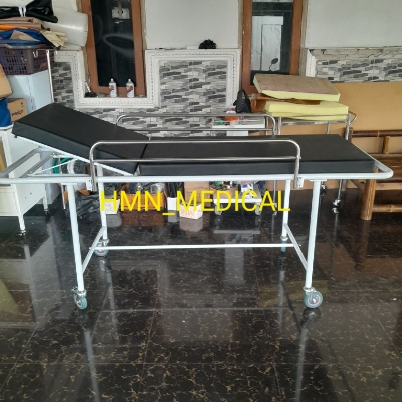 Brangkar dorong bed periksa UGD plat besi