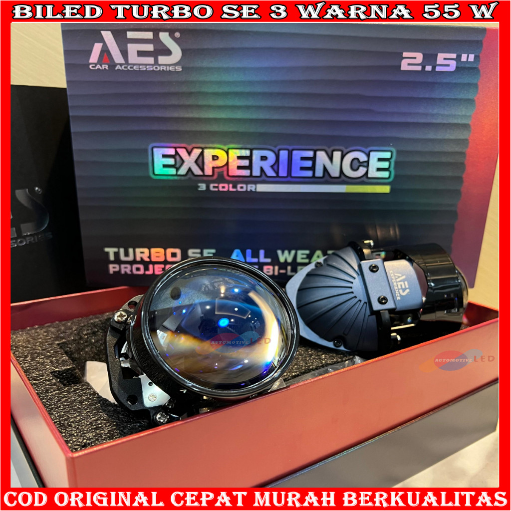 LAMPU PROJECTOR BILED TURBO SE 3 WARNA AES 2,5 INCHI BLUELENS 60 WATT PROJIE WST PROJIE BILED TURBO