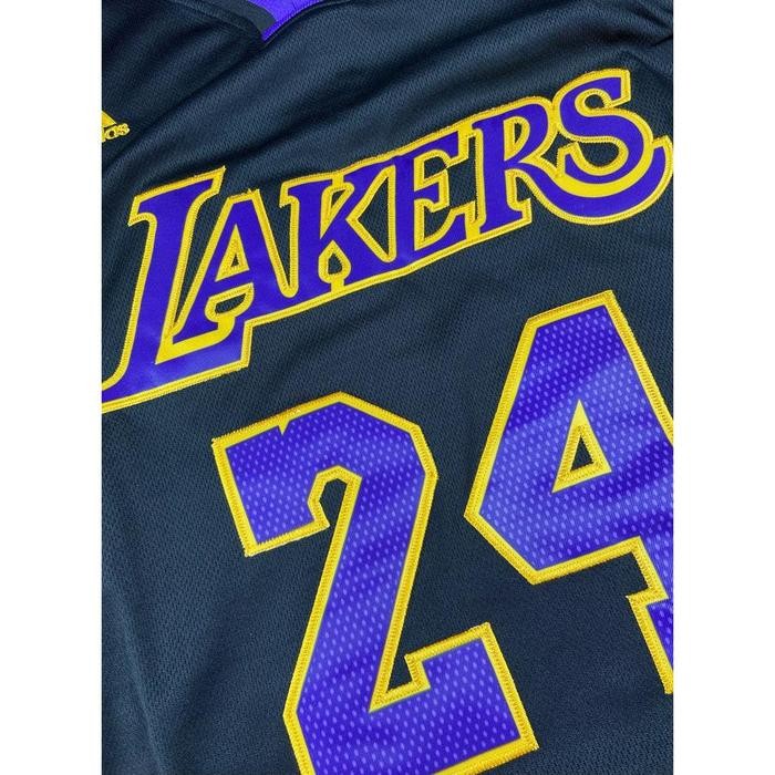 JERSEY BASKET SWINGMAN LA LAKERS KOBE BRYANT SHORTSLEEVE HITAM #24