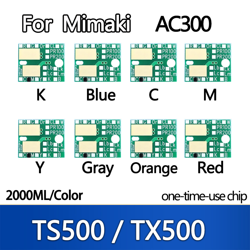 2000ML AC300 AC 300 Ink Chip for Mimaki TS500 TX500 Ink Bottle disposable chip K C M Y Blue Orange R
