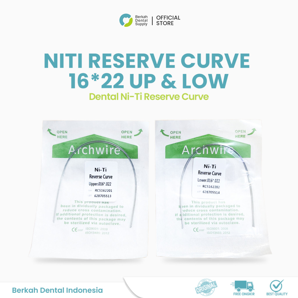 Dental Niti kawat Reverse Recta #16*22 Upper dan Lower